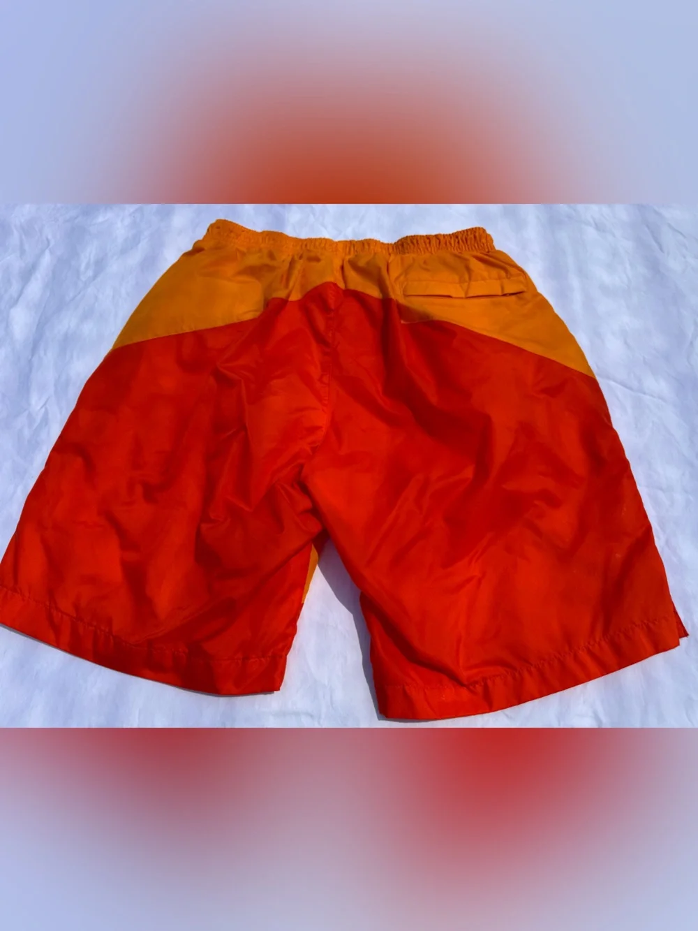 Nike Men’s Two-Tone Orange and Red Swim Trunks